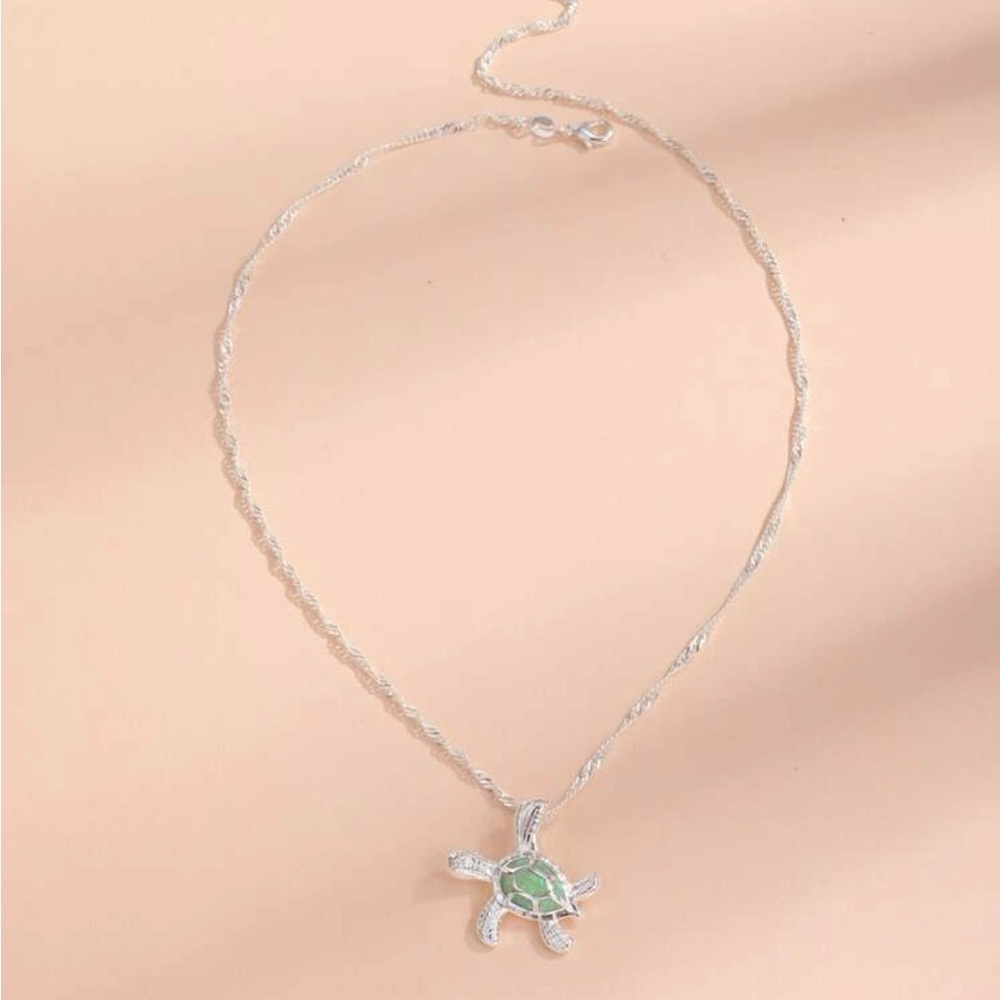 ⚠️Clearance Turquoise Charm Silver Necklace - Picture 2 of 4